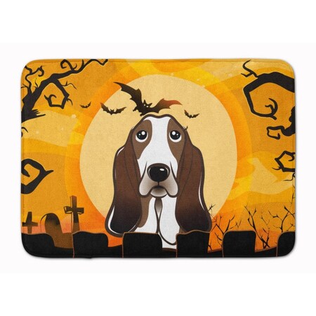 Carolines Treasures Halloween Basset Hound Machine Washable Memory Foam Mat BB1801RUG